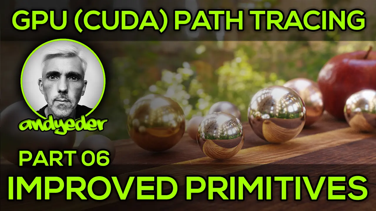 Thumbnail for the SIPT interactive path tracer video (on YouTube): demonstrating improved 3D primitive support.